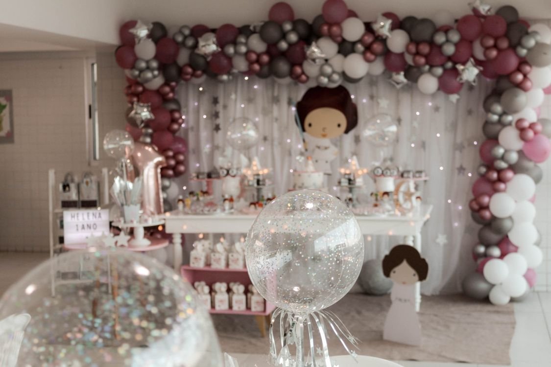 Birthday party balloon decorations